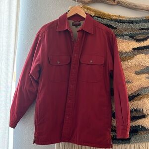 WOLVERINE Men's Burnt Red Workwear Shacket Heavyweight Canva Fleece Lined Size M